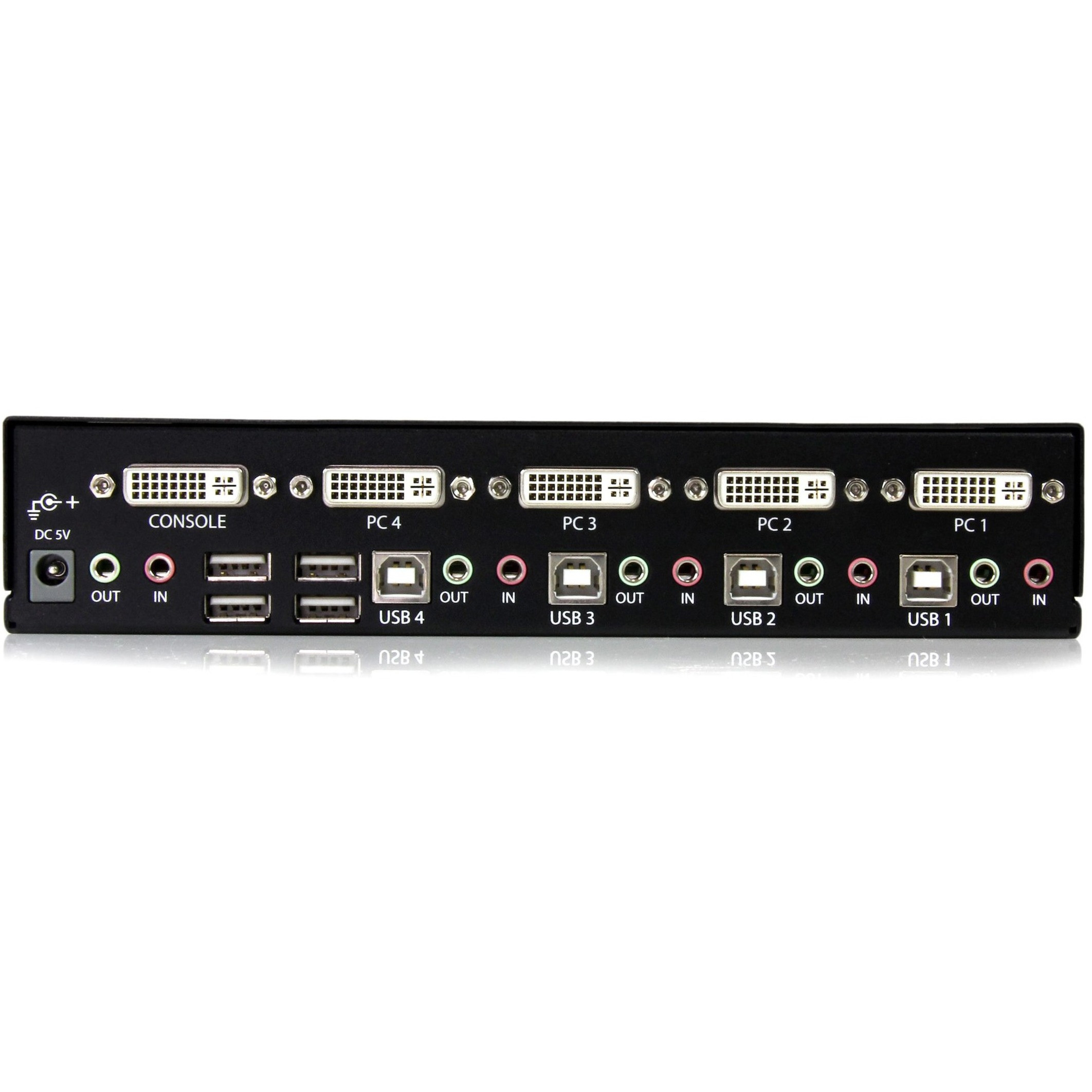 Startech .com .com 4 Port DVI + USB KVM Switch with AudioKVM switchUSB 2.0 Hub2 ports1 local user1UShare keyboard, m… SV431DVIUA