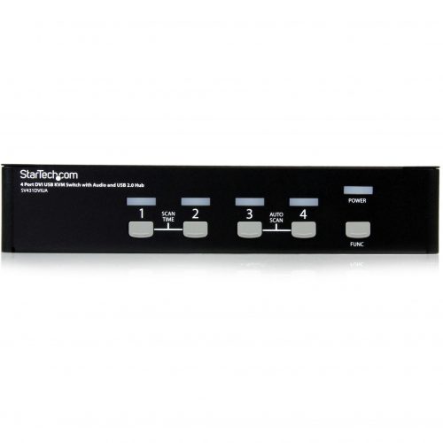 Startech .com .com 4 Port DVI + USB KVM Switch with AudioKVM switchUSB 2.0 Hub2 ports1 local user1UShare keyboard, m… SV431DVIUA