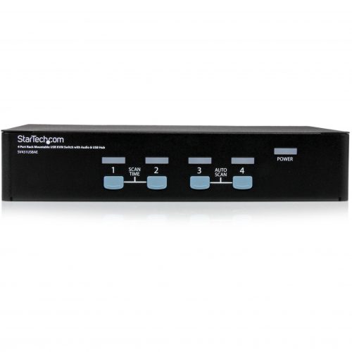Startech .com .com 4 Port Rack Mountable USB KVM Switch With Audio and USB 2.0 HubKVM / audio / USB switchUSB4 portsRack M… SV431USBAE