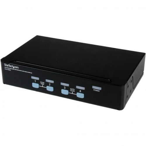 Startech .com .com 4 Port Rack Mountable USB KVM Switch With Audio and USB 2.0 HubKVM / audio / USB switchUSB4 portsRack M… SV431USBAE