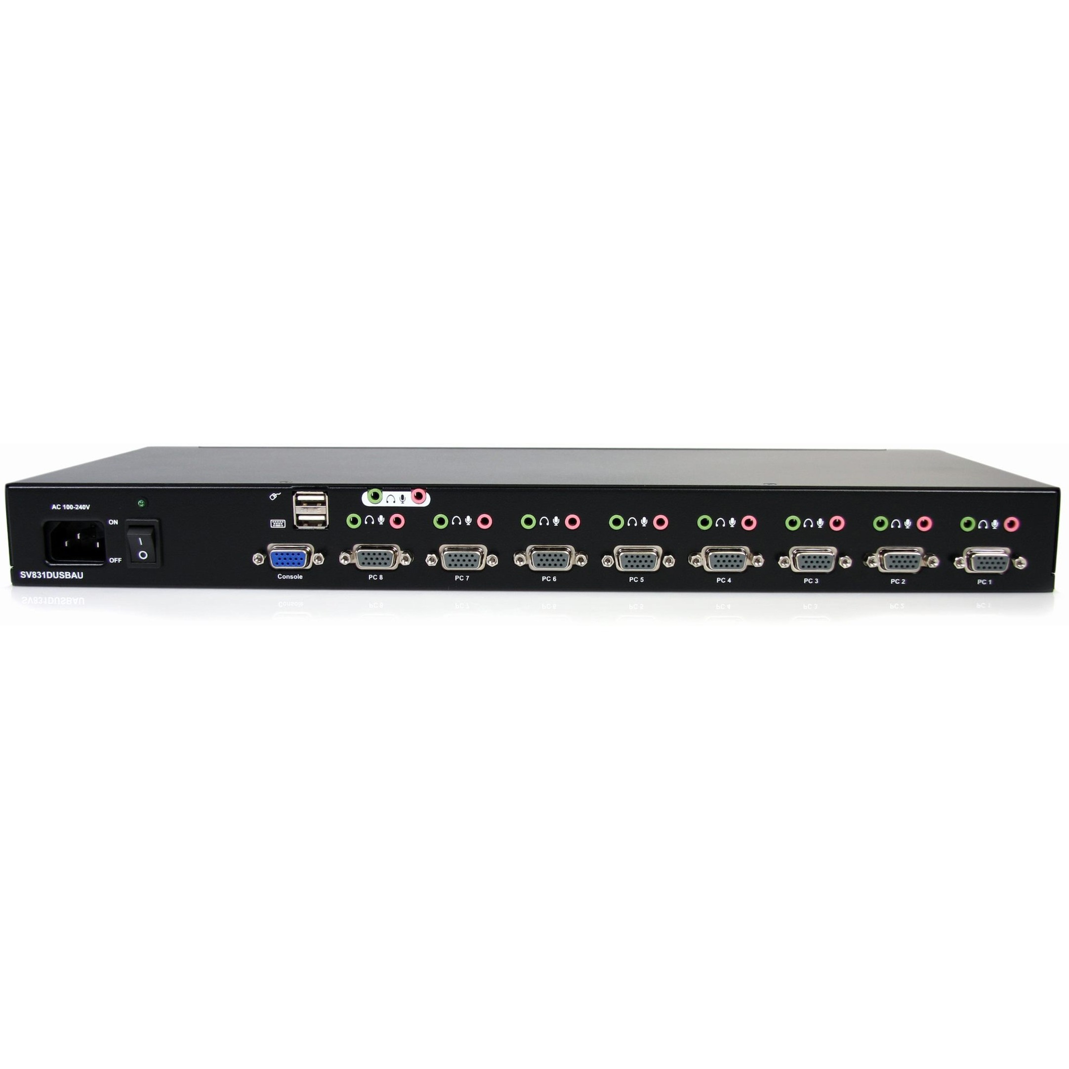 Startech .com 8 Port Rackmount USB VGA KVM Switch w/ AudioControl up to 8 VGA and USB computers from a single keyboard, mouse and monitor… SV831DUSBAU