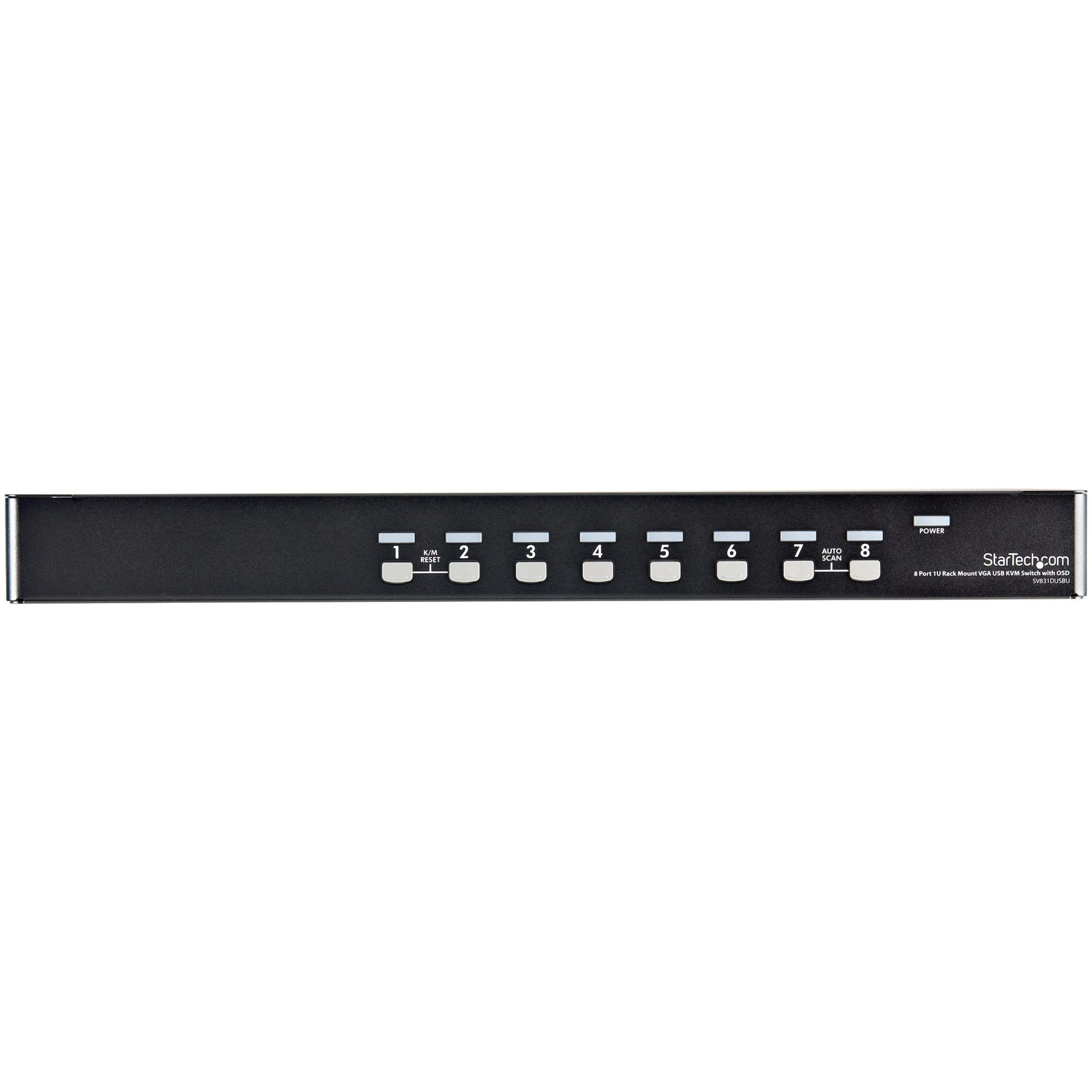 Startech .com 8 Port 1U Rackmount USB KVM Switch Kit with OSD and CablesA complete 8-port USB KVM kit, including all necessary cables and… SV831DUSBUK