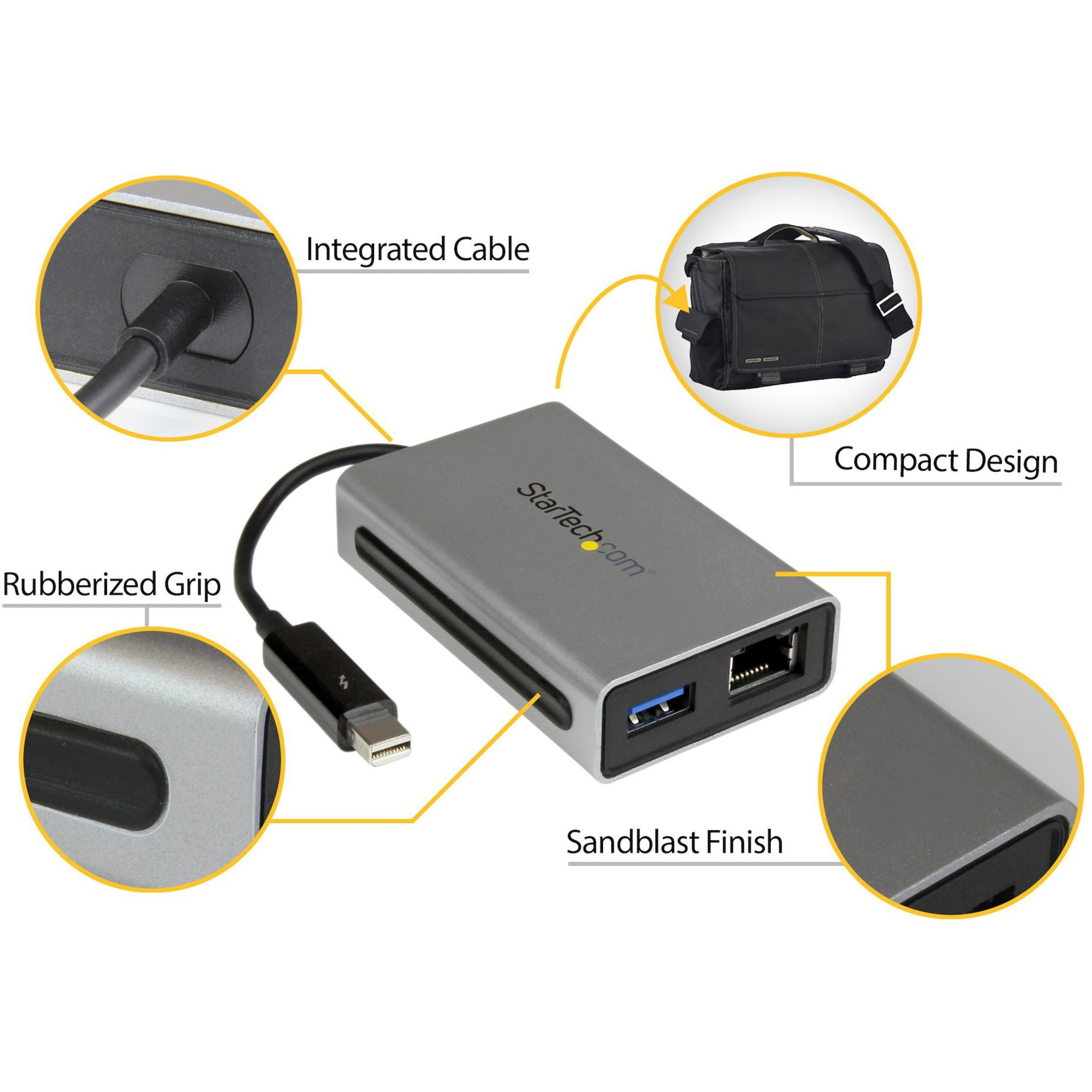 Vil have Bør Ydmyge Startech .com Thunderbolt to Gigabit Ethernet plus USB 3.0Thunderbolt  AdapterAdd a Gigabit Ethernet port and a USB 3.0 hub port to your T...  TB2USB3GE - Corporate Armor