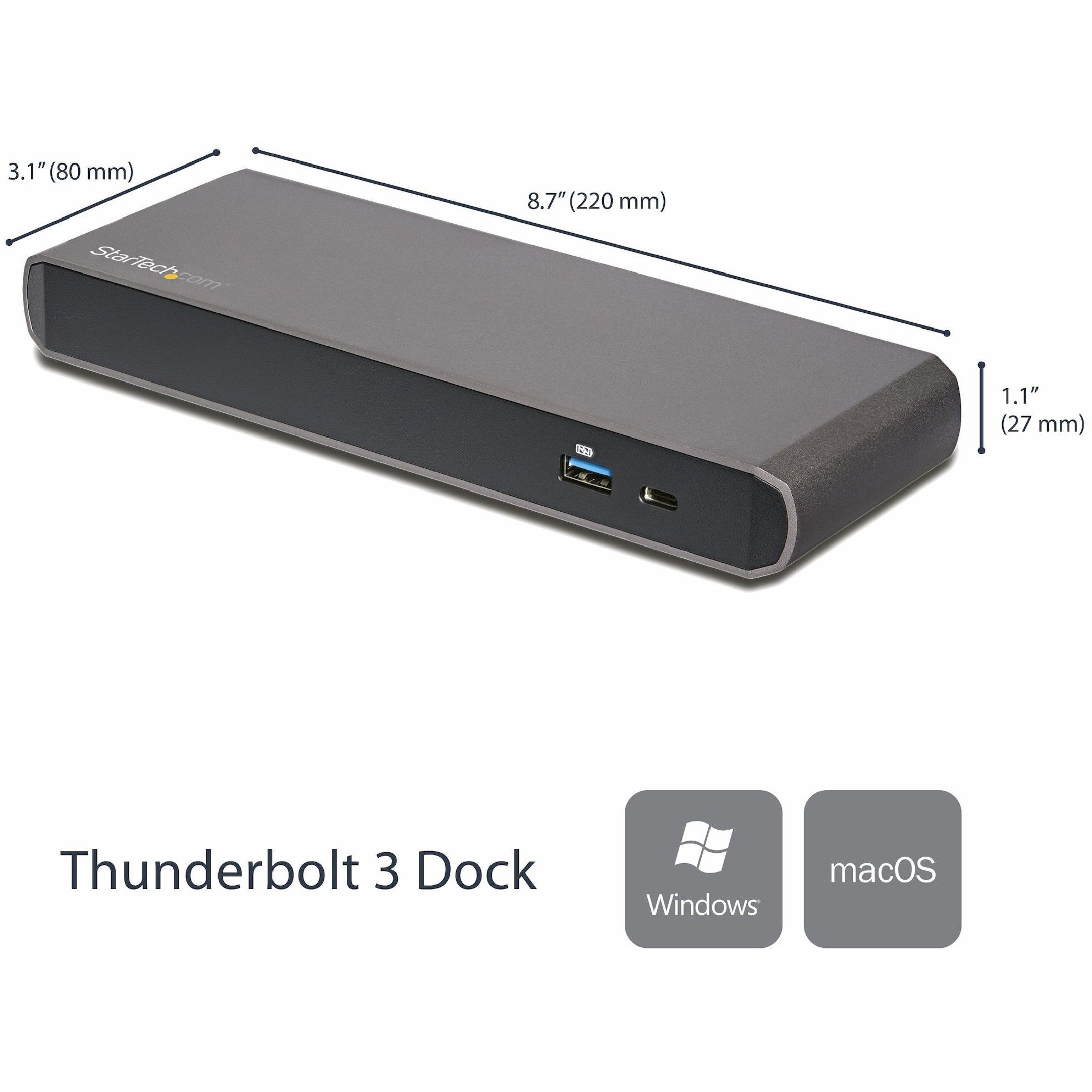 .com Thunderbolt 3 DockDual Monitor 4K 60Hz TB3 Docking Station with DisplayPort85W Power Delivery3x 3.0, GbEC... TB3DK2DPPD - Corporate