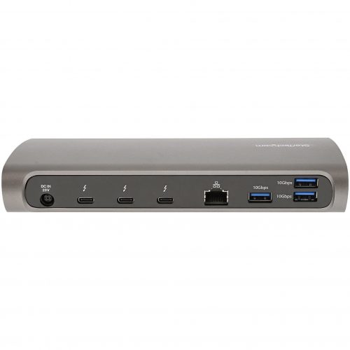 Startech .com Thunderbolt 4 Dock, 96W Power Delivery, Single 8K / Dual Monitor 4K 60Hz, 3x TB4/USB4 ports, 4x USB-A, SD, GbE, 0.8m cableCerti… TB4CDOCK