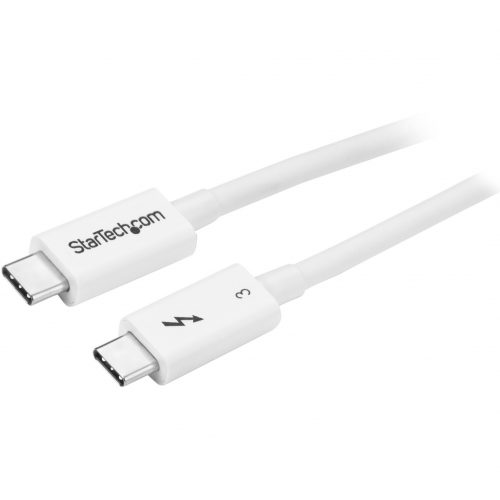 Startech .com Thunderbolt 3 Cable0.5m / 1 ftWhite4K 60Hz40GbpsPassiveThunderbolt CableUSB Type C ChargerProvide 4x t… TBLT34MM50CW