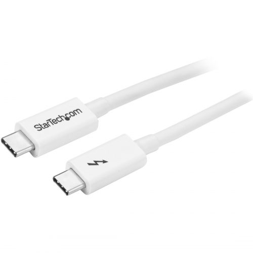 Startech .com 1m Thunderbolt 3 Cable20GbpsWhiteThunderbolt / USB-C / DisplayPort CompatibleThunderbolt 3 USB-C CableProvide 2x… TBLT3MM1MW