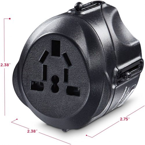 Cyber Power TRA1A2 International Travel AdapterVACType A, Type C, Type G, & Type I Input Plugs, Black,  Warranty TRA1A2