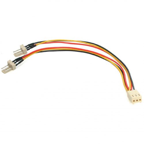 Startech .com 6in TX3 Fan Power Splitter CableConnect two 3-pin (TX3) fans to a single power supply connector3 pin Fan Power Y Cable -… TX3SPLITTER