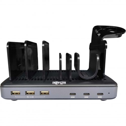 Tripp Lite 6-Port USB Charging Station60W USB-C, 2x 20W USB-C, 3x USB-A, PD Charging, Device and Apple Watch Storage120 W120 V… U280-006-C3A-ST