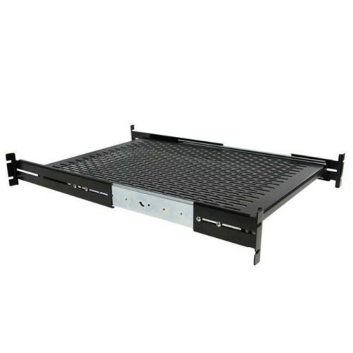 Startech .com 2U Adjustable Mounting Depth Vented Sliding Rack Mount Shelf50lbs / 22.7kg2U Rack Height x 19″ Rack WidthBlackCold-… UNISLDSHF19