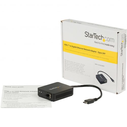 Startech .com USB C to Fiber Optic ConverterOpen SFPUSB 3.0 Gigabit Ethernet Network Adapter1000BASE-SX/LXWindows / Mac / Linux -… US1GC30SFP