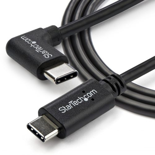 Startech .com 1m 3 ft Right Angle USB-C Cable M/MUSB 2.0USB Type C Cable90 degree USB-C CableUSB C to USB C CableUSB-C Charge Ca… USB2CC1MR