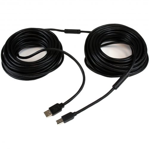 Startech .com 20m / 65 ft Active USB 2.0 A to B CableM/MExtend the distance between your USB 2.0 devices by up to 65ftUSB A B Cable… USB2HAB65AC