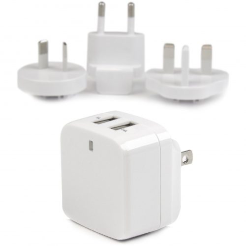 Startech .com Travel USB Wall Charger2 PortWhiteUniversal Travel AdapterInternational Power AdapterUSB ChargerCharge a tablet… USB2PACWH