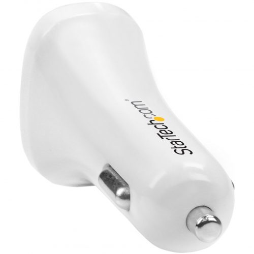 Startech .com Dual Port USB Car ChargerWhiteHigh Power 24W/4.8A2 port USB Car ChargerCharge two tablets at onceCharge two tabl… USB2PCARWHS