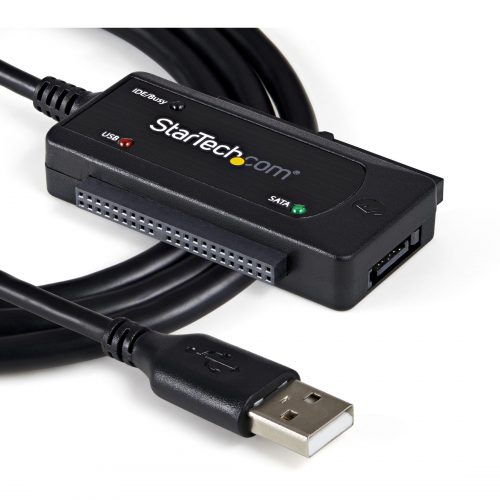 Startech .com USB 2.0 to SATA/IDE Combo Adapter for 2.5/3.5″ SSD/HDDQuickly and easily connect SATA and/or IDE hard drives through USB 2.0… USB2SATAIDE