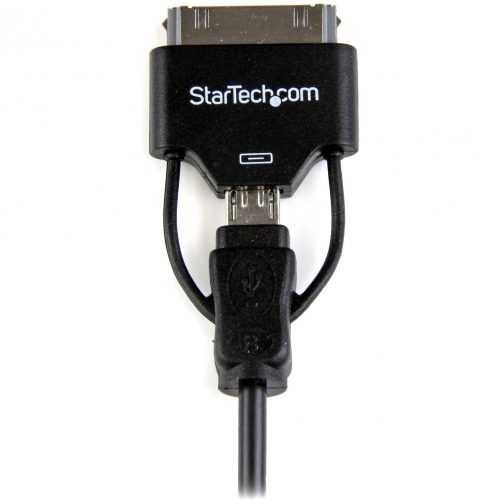 Startech .com 0.65m (2 ft) Short Apple® 30-pin Dock Connector or Micro USB to USB Combo Cable for iPhone / iPod / iPadSync your Micro… USB2UBADC1M