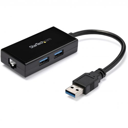 Startech .com USB 3.0 to Gigabit Network Adapter with Built-In 2-Port USB HubNative Driver Support (Windows, Mac and Chrome OS)Add Giga… USB31000S2H