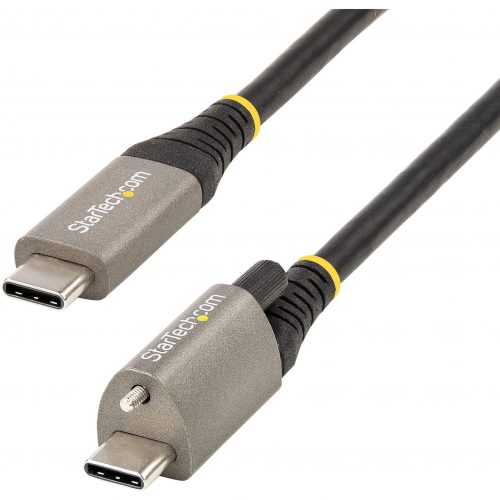 Startech .com 3ft 1m Top Single Screw Locking USB C Cable 10Gbps, USB 3.1/3.2 Gen 2 Type-C Cable, 5A/100W PD, DP Alt Mode, USB-C to C Cord… USB31CCTLKV1M