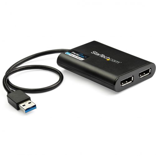 Startech .com USB to Dual DisplayPort Adapter4K 60HzUSB 3.0 5GbpsUSB Dual Monitor AdapterDual DisplayPort AdapterDisplayLink… USB32DP24K60