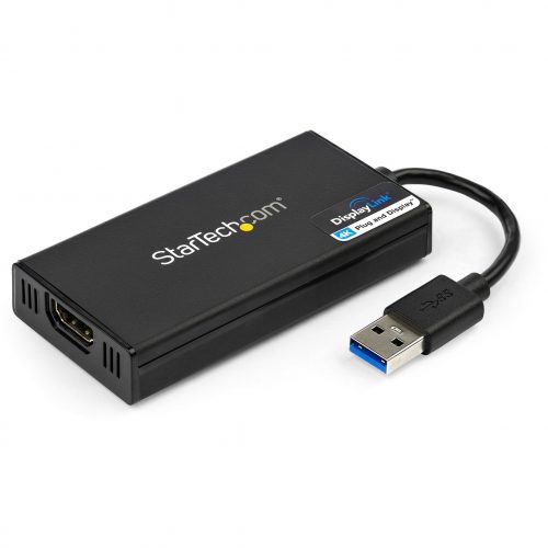 Startech .com USB 3.0 to HDMI Adapter, 4K 30Hz, DisplayLink Certified, USB Type-A to HDMI Display Adapter Converter, External Graphics CardU… USB32HD4K