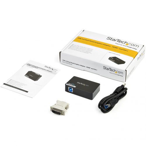 Startech .com USB 3.0 to HDMI® and DVI Dual Monitor External Video Card AdapterConnect an HDMI and DVI-I-equipped display through a US… USB32HDDVII