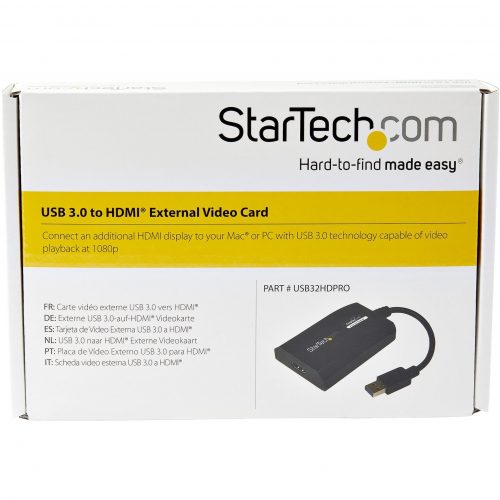 Startech .com USB 3.0 to HDMI Adapter, DisplayLink Certified, 1920×1200, USB-A to HDMI Display Adapter, External Graphics Card for Mac/PCUS… USB32HDPRO