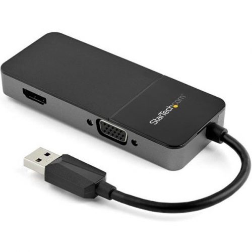 Startech .com USB 3.0 to HDMI and VGA Adapter -4K/1080p USB Type A Dual Monitor Multiport Display Adapter Converter -External Graphics Card -… USB32HDVGA