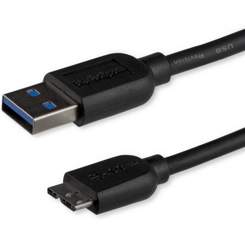 Startech .com 1m (3ft) Slim SuperSpeed USB 3.0 A to Micro B CableM/MFlexible cable for convenient positioning of USB 3.0 devicesUSB 3… USB3AUB1MS