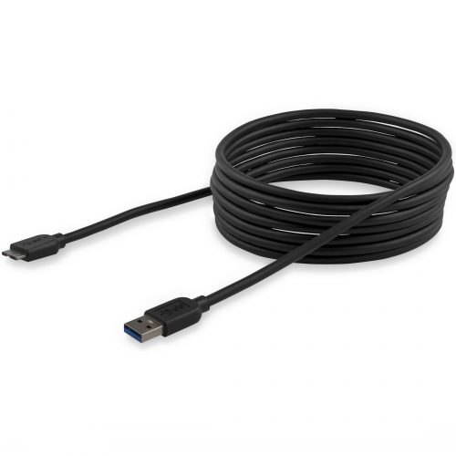 Startech .com 1m (3ft) Slim SuperSpeed USB 3.0 A to Micro B CableM/MFlexible cable for convenient positioning of USB 3.0 devicesUSB 3… USB3AUB1MS