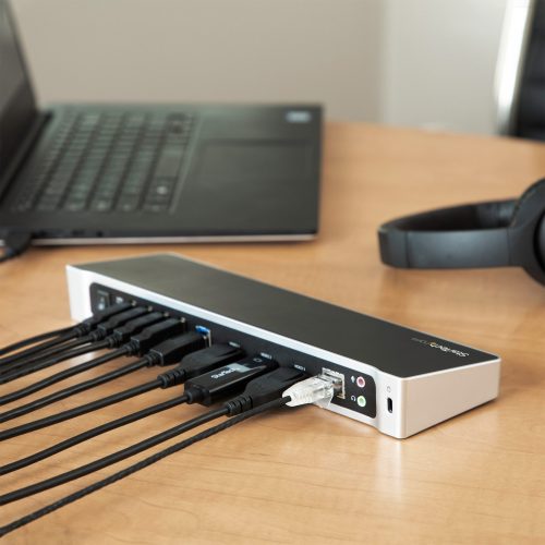 Startech .com USB 3.0 Triple Monitor Docking StationCompatible with Windows / macOSSupports Three Displays2 x DisplayPort and HDMI… USB3DOCKH2DP