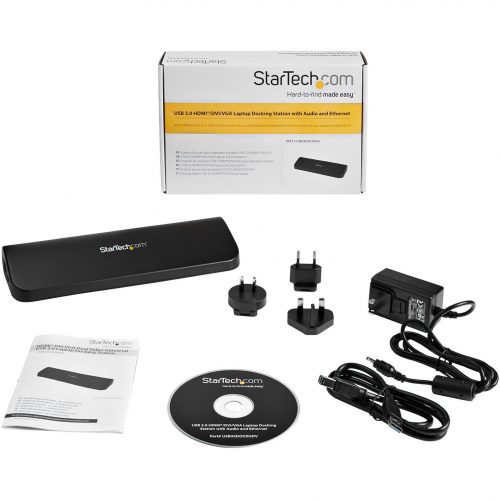Startech .com USB 3.0 Docking StationCompatible with Windows / macOSSupports Dual DisplaysHDMI and DVIDVI to VGA Adapter Include… USB3SDOCKHDV
