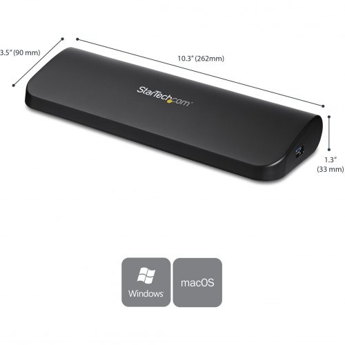 Startech .com USB 3.0 Docking StationCompatible with Windows / macOSSupports Dual DisplaysHDMI and DVIDVI to VGA Adapter Include… USB3SDOCKHDV