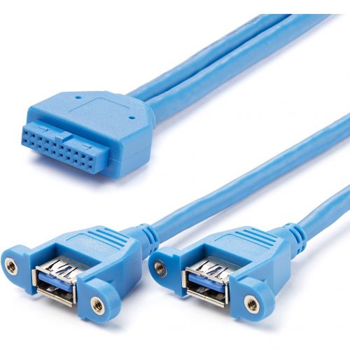 Startech .com 2 Port Panel Mount USB 3.0 CableUSB A to Motherboard Header Cable F/FExtend a USB 3.0 Motherboard Header into Two Panel-… USB3SPNLAFHD