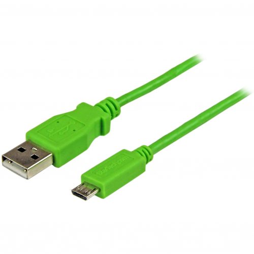 Startech .com 1m Green Mobile Charge Sync USB to Slim Micro USB Cable for Smartphones and TabletsA to Micro B M/MCharge and Sync your Mi… USBAUB1MGN