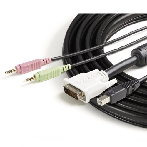 Startech .com .com 4-in-1 USB DVI KVM Cable with Audio and MicrophoneConnect high resolution DVI video, USB, audio and microphone… USBDVI4N1A6