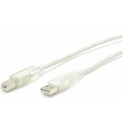 Startech .com .com Transparent USB 2.0 cable4 pin USB Type A (M)4 pin USB Type B (M)10 ftType A MaleType B Male10ft -… USBFAB10T