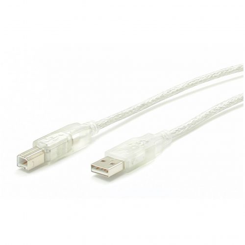 Startech .com .com Transparent USB 2.0 cable4 pin USB Type A (M)4 pin USB Type B (M)10 ftType A MaleType B Male10ft -… USBFAB10T