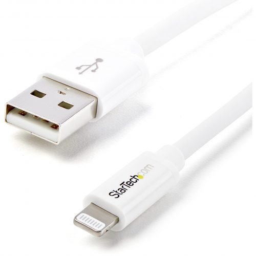 Startech .com 1m (3ft) White Apple® 8-pin Lightning Connector to USB Cable for iPhone / iPod / iPadCharge and Sync your newer generation… USBLT1MW