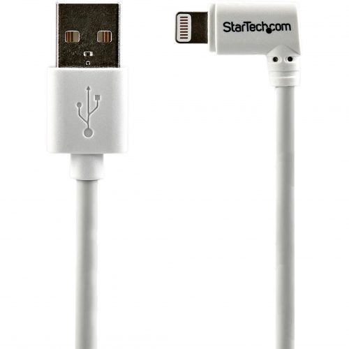 Startech .com Angled Lightning to USB Cable2m (6ft)WhiteCharge or Sync your iPhone, iPod, or iPad over longer distances, keeping the c… USBLT2MWR