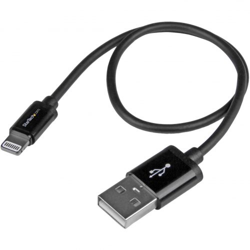 Startech .com 0.3m (11in) Short Black Apple® 8-pin Lightning Connector to USB Cable for iPhone / iPod / iPadCharge and Sync your newer… USBLT30CMB