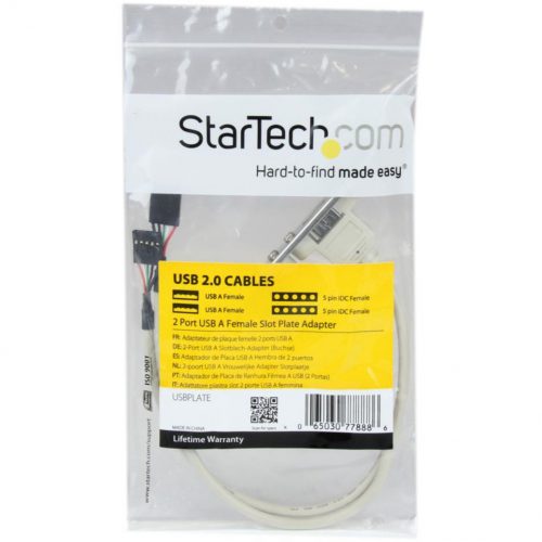 Startech .com 2 Port USB A Female Slot Plate AdapterType A Female USB11.25 USBPLATE