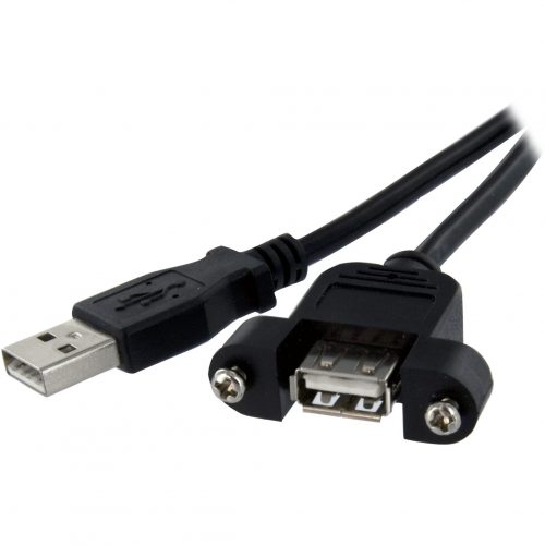 Startech .com .com 1 ft Panel Mount USB Cable A to AF/MAdd an external panel mount USB connection to a PC or faceplateUSB Fe… USBPNLAFAM1