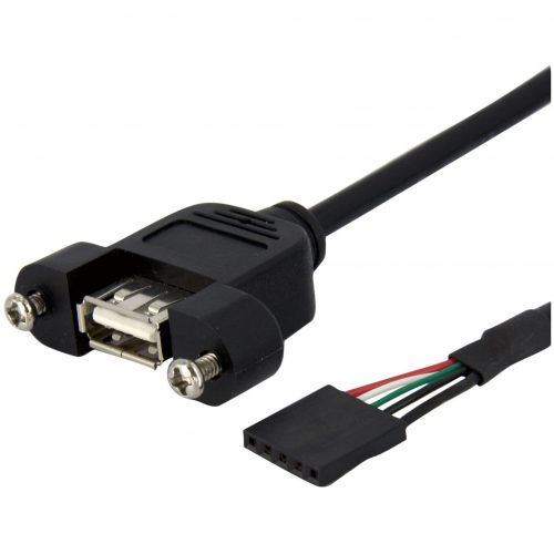 Startech .com .com 1 ft Panel Mount USB CableUSB A to Motherboard Header Cable F/FConnect a panel-mountable USB port to your mo… USBPNLAFHD1