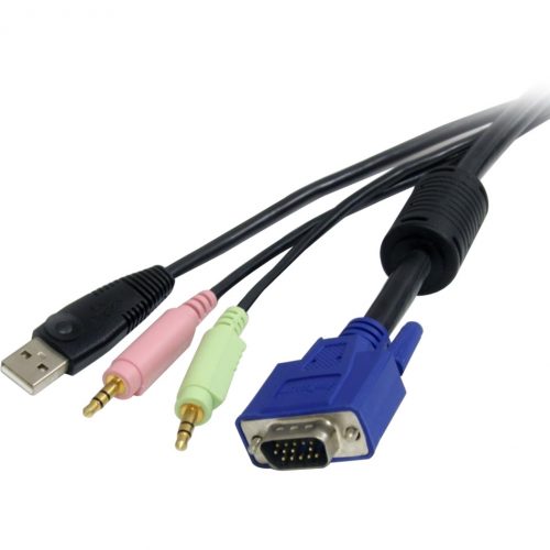 Startech .com 10 ft 4-in-1 USB VGA KVM Cable with Audio and Microphone10ft USBVGA4N1A10