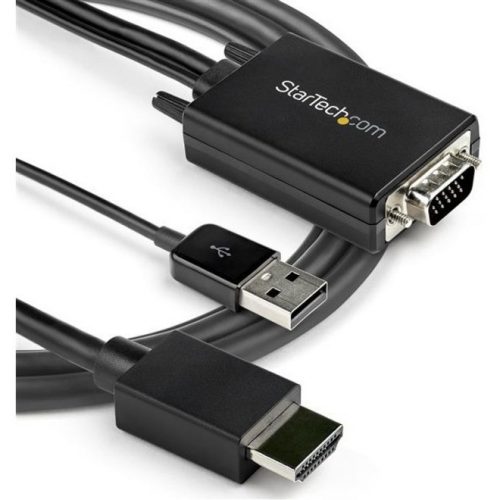 Startech .com 6ft VGA to HDMI Converter Cable with USB Audio Support1080p Analog to Digital Video Adapter CableMale VGA to Male HDMIVG… VGA2HDMM6