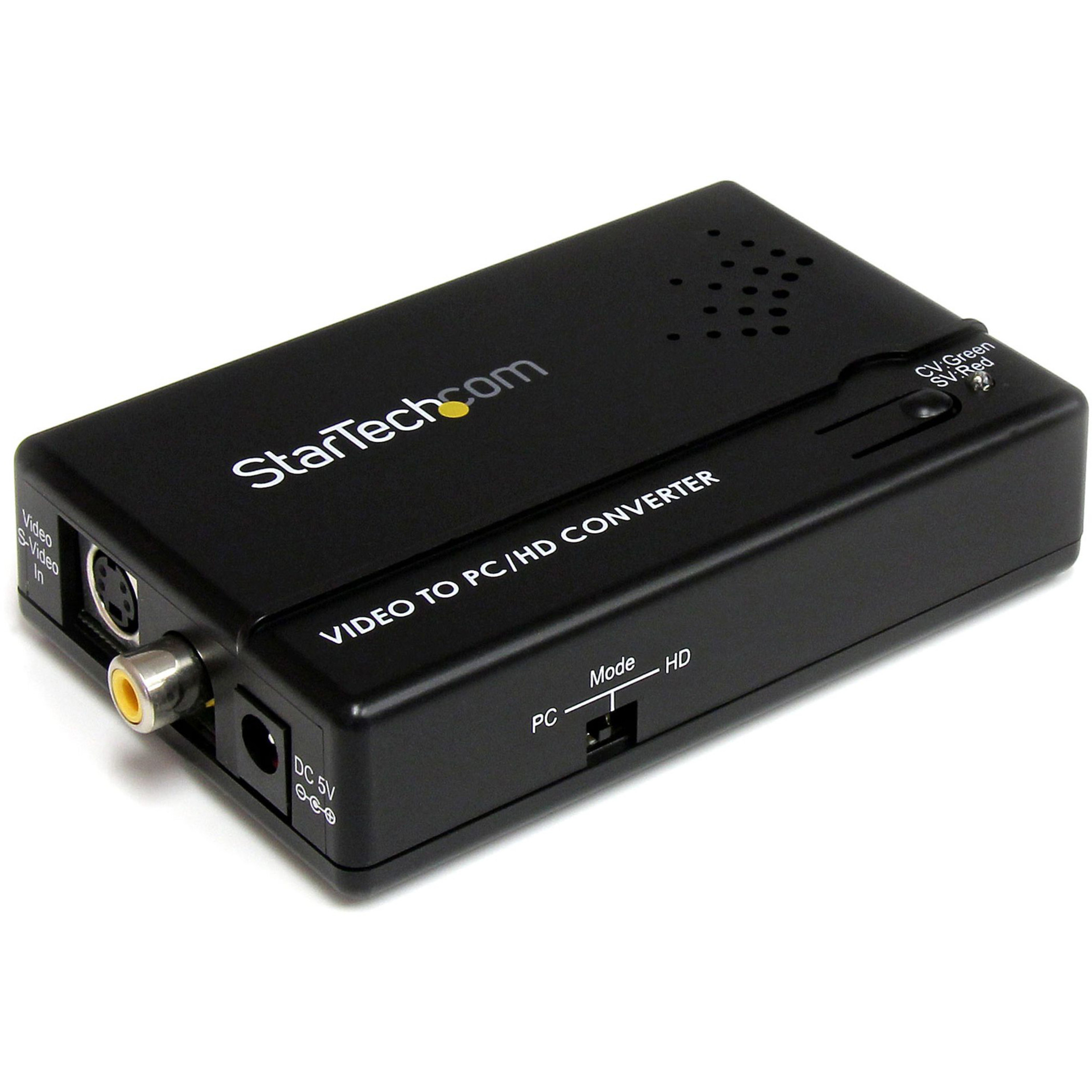 Startech .com Composite and S-Video to VGA Video Scan ConverterConvert and Scale a Composite or S-Video Signal to Work with a VGA Display -… VID2VGATV2