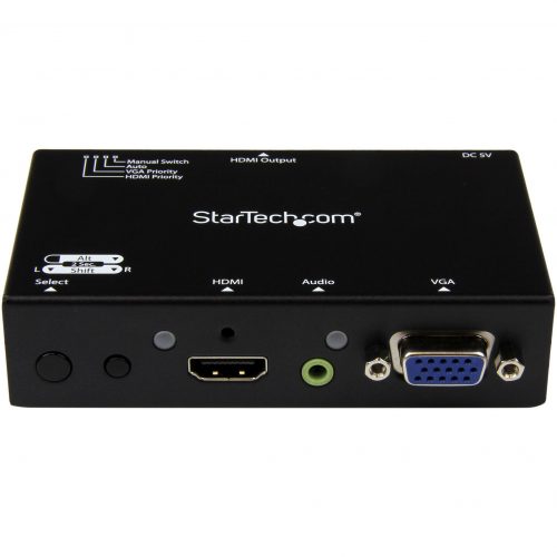 Startech .com 2×1 HDMI + VGA to HDMI Converter Switch w/ Automatic and Priority Switching1080pShare an HDMI display/projector between a… VS221VGA2HD