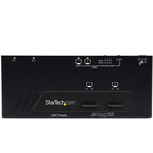 Startech .com 2X2 HDMI Matrix Switch w/ Automatic and Priority Switching1080pSwitch between two HDMI sources on two HDMI DisplaysHDMI S… VS222HDQ